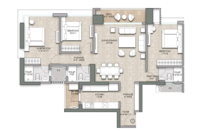 2 BHK Master Plan